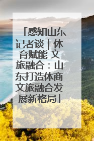 感知山东记者谈｜体育赋能 文旅融合：山东打造体商文旅融合发展新格局