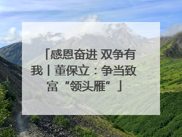 感恩奋进 双争有我丨董保立：争当致富“领头雁”