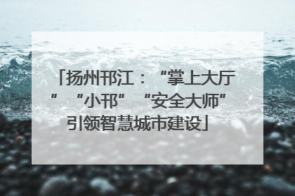 扬州邗江：“掌上大厅”“小邗”“安全大师”引领智慧城市建设