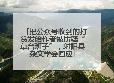 把公众号收到的打赏发给作者被质疑“草台班子”，射阳县杂文学会回应