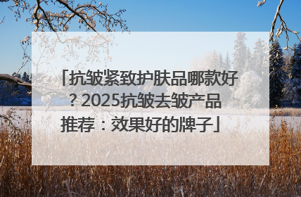 抗皱紧致护肤品哪款好？2025抗皱去皱产品推荐：效果好的牌子