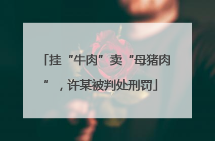 挂“牛肉”卖“母猪肉”，许某被判处刑罚