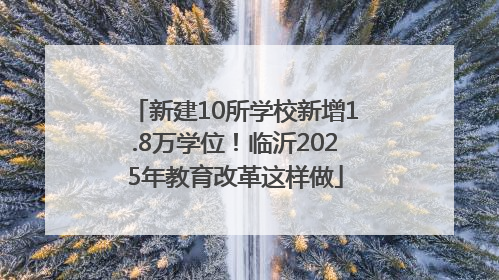 新建10所学校新增1.8万学位！临沂2025年教育改革这样做
