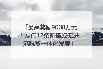 最高奖励9000万元！厦门12条新措施促进港航贸一体化发展