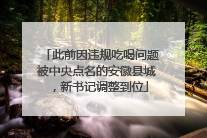 此前因违规吃喝问题被中央点名的安徽县城，新书记调整到位