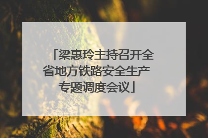 梁惠玲主持召开全省地方铁路安全生产专题调度会议