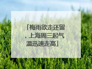 梅雨欲走还留，上海周三起气温迅速走高
