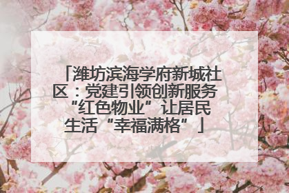 潍坊滨海学府新城社区：党建引领创新服务 “红色物业”让居民生活“幸福满格”