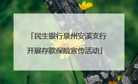 民生银行泉州安溪支行开展存款保险宣传活动