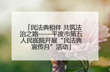 民法典相伴 共筑法治之路——平度市第五人民医院开展“民法典宣传月”活动