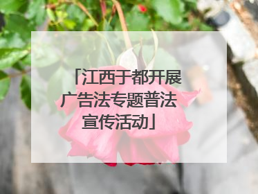 江西于都开展广告法专题普法宣传活动