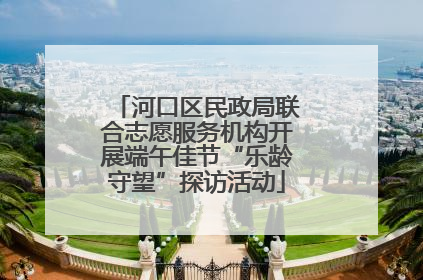 河口区民政局联合志愿服务机构开展端午佳节“乐龄守望”探访活动