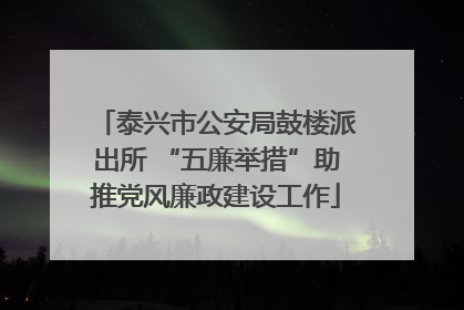 泰兴市公安局鼓楼派出所 “五廉举措”助推党风廉政建设工作