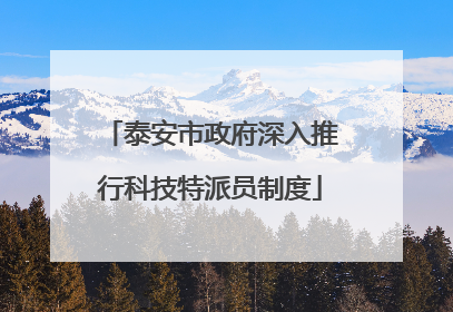 泰安市政府深入推行科技特派员制度