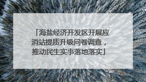 海盐经济开发区开展应消站提质升级问卷调查，推动民生实事落地落实
