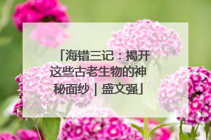 海错三记：揭开这些古老生物的神秘面纱｜盛文强