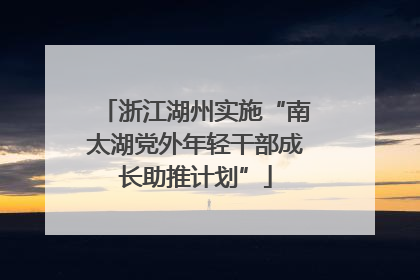 浙江湖州实施“南太湖党外年轻干部成长助推计划”