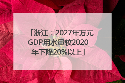 浙江：2027年万元GDP用水量较2020年下降20%以上