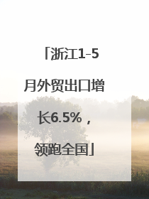 浙江1-5月外贸出口增长6.5%，领跑全国