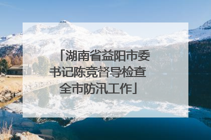 湖南省益阳市委书记陈竞督导检查全市防汛工作