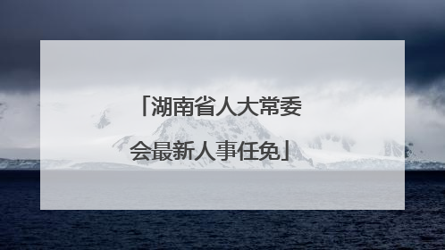 湖南省人大常委会最新人事任免