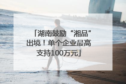 湖南鼓励“湘品”出境！单个企业最高支持100万元
