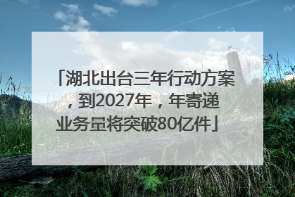 湖北出台三年行动方案，到2027年，年寄递业务量将突破80亿件