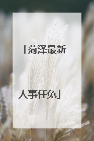 菏泽最新人事任免