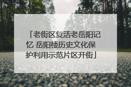 老街区复活老岳阳记忆 岳阳楼历史文化保护利用示范片区开街