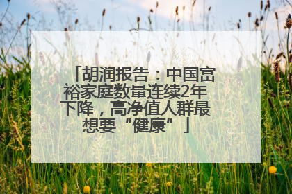胡润报告：中国富裕家庭数量连续2年下降，高净值人群最想要“健康”