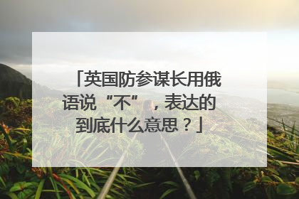 英国防参谋长用俄语说“不”，表达的到底什么意思？