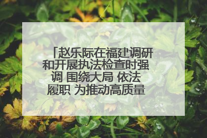 赵乐际在福建调研和开展执法检查时强调 围绕大局 依法履职 为推动高质量发展作出人大贡献