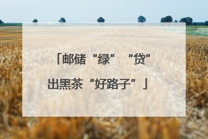 邮储“绿”“贷”出黑茶“好路子”