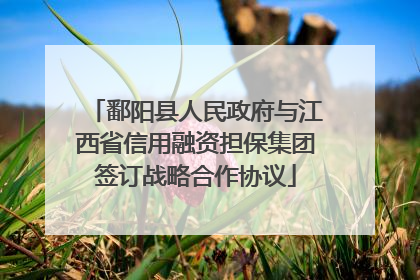 鄱阳县人民政府与江西省信用融资担保集团签订战略合作协议