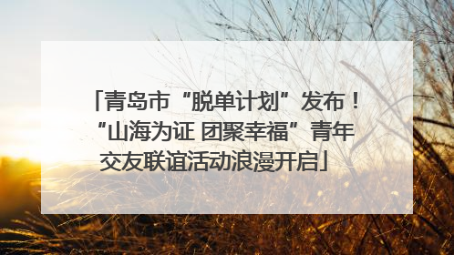 青岛市“脱单计划”发布！“山海为证 团聚幸福”青年交友联谊活动浪漫开启