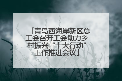 青岛西海岸新区总工会召开工会助力乡村振兴“十大行动”工作推进会议