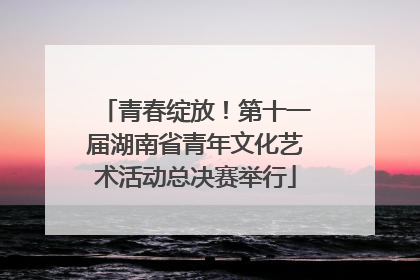 青春绽放！第十一届湖南省青年文化艺术活动总决赛举行