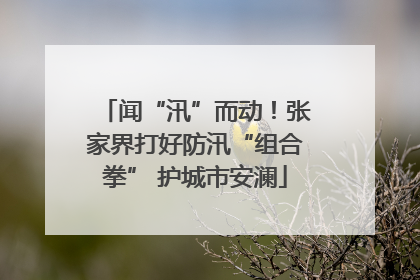 闻“汛”而动！张家界打好防汛“组合拳” 护城市安澜