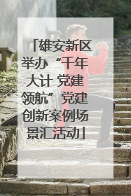 雄安新区举办“千年大计 党建领航”党建创新案例场景汇活动