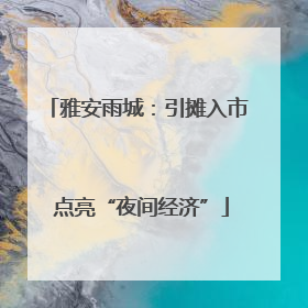 雅安雨城：引摊入市 点亮“夜间经济”