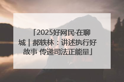 2025好网民·在聊城｜郝轶林：讲述执行好故事 传递司法正能量