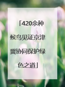 420余种候鸟见证京津冀协同保护绿色之道