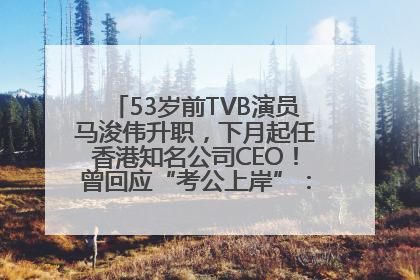 53岁前TVB演员马浚伟升职，下月起任香港知名公司CEO！曾回应“考公上岸”：真不是公务员